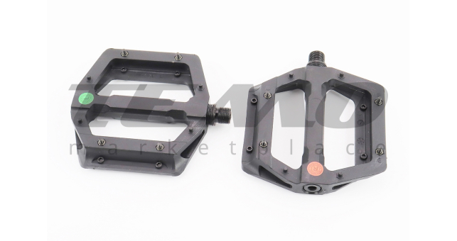 Педалі MTB широкі 9/16&quot; (117x110x25.5mm) зі знімними шипами, пром-підшипник (6*13*5), пластикові, чорні NWL-506B - фото 1