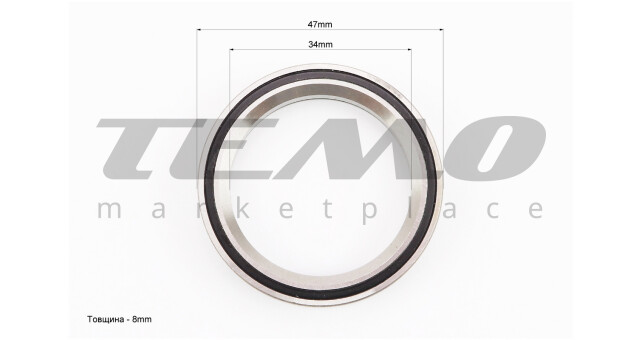 Подшипник MTB руля (47х34х7х45&deg;) 2RS, ACB-47 - фото 2