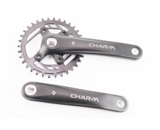 Шатуни "квадрат" 170мм, 34T (BCD:76мм) MTB, алюмінієві, чорні CHARM-34T