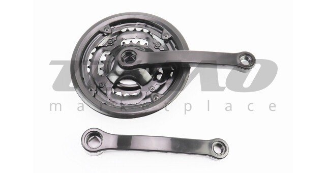 Шатуны "квадрат" 170мм, 42.34.24T MTB, чёрные BL 02 (узкий), (возможны потертости) - фото 1