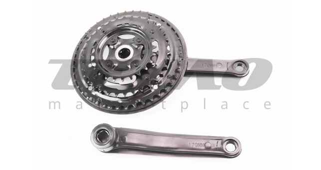 Шатуни "квадрат" 170мм, 42.34.24T MTB, чорні GR 02 (можливі потертості) - фото 2