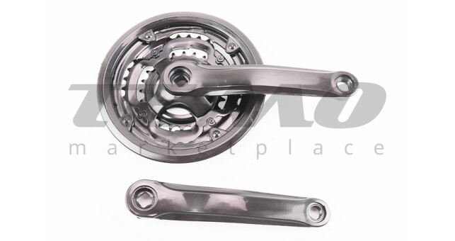 Шатуни "квадрат" 170мм, 42.34.24T MTB, чорні GR 02 (можливі потертості) - фото 1