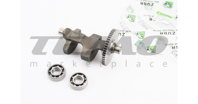 Вал балансувальний + шестерня Z-53, d-23mm + подшипник 6203-2шт 186F, запресований к-кт - фото 1