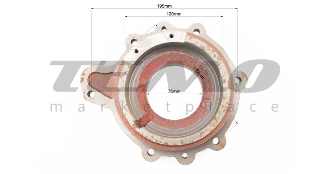 Кришка блока двигуна ліва (з боку маховика) 6отв. R190N/195NM Тип 4 - фото 3