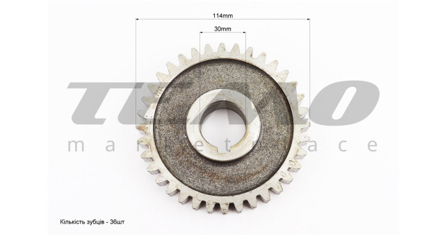 Шестерня пускового вала Z-36 d-30 мм ZS1100 - фото 2