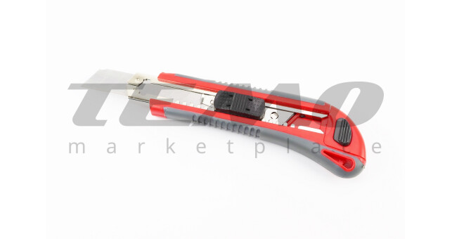 Нож сегментный 18мм, металлическая направляющая, противоскользящий корпус HT-0508 - фото 1