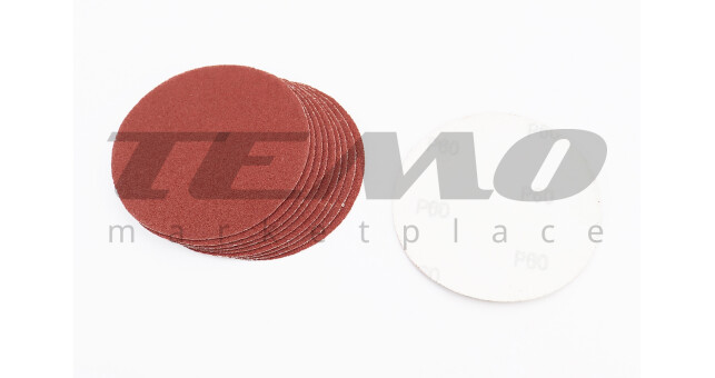 Круг шліфувальний самоклеючий 125мм, папір клас C, K60 к-кт 10шт BT-0506 - фото 1