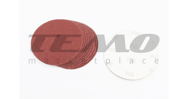 Круг шліфувальний самоклеючий 125мм, папір клас E, K60 к-кт 10шт BT-0556 - фото 1