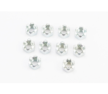 Гайка М8x1,25 корончатая 8 цб DIN935, к-кт 10шт