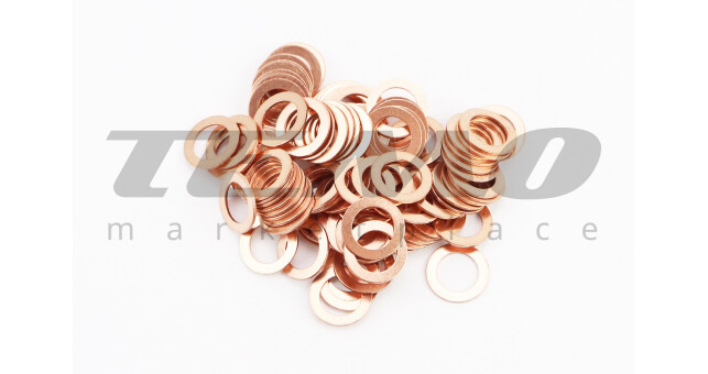 Шайба медная 10x16x1мм DIN7603A, к-кт 100шт - фото 1