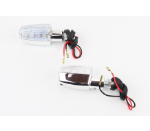 Поворот диодный LED ПРЯМОУГОЛЬНИК ХРОМ , 2шт