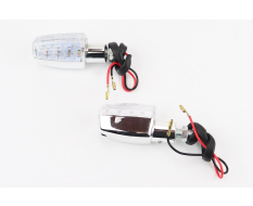 Поворот диодный LED ПРЯМОУГОЛЬНИК ХРОМ , 2шт