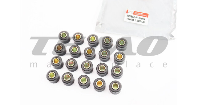 Сайлентблок амортизатора+втулка 10мм к-кт 20 шт , ЧЕРНЫЙ - фото 1