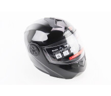 Шлем для мотоцикла модуляр BLD-159 М 57-58 см Чёрный глянец закрытый с откидным подбородком + откидные очки
