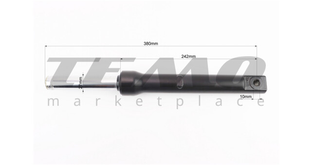 Амортизатор передний Honda DIO L-380 мм под барабанные тормоза чёрные - фото 2