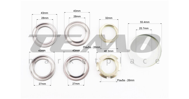 Підшипники керма к-кт (металевий пильовик) - фото 2