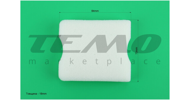 Фільтр повітряний - елемент квадратний, поролон без просочення - фото 2