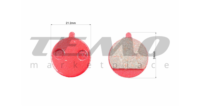 Тормозные колодки Disk-brake (Xiaomi Mijia M365 Pro, Kugoo M4,M4 Pro), красные YL-1063 - фото 2