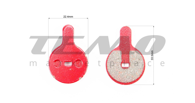Тормозные колодки Disk-brake (Kugoo G2 Pro, Bolids Boli-BB8, YINXING), красные YL-1057 - фото 2