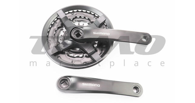 Шатуны "квадрат" 165мм, 42.34.24T MTB, алюминиевые, чёрные FC-TY501 - фото 1