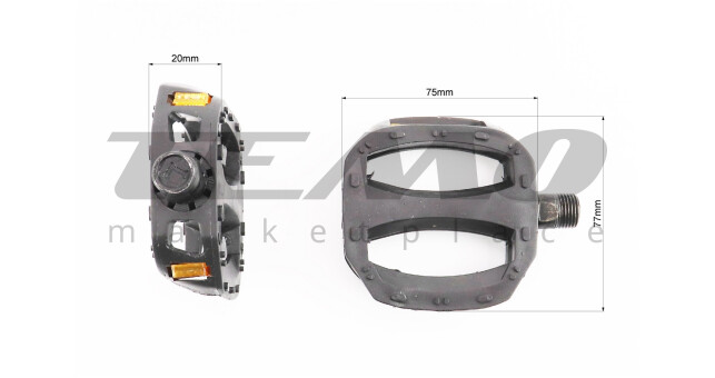 Педали CHILD 9/16" пластиковые, чёрные - фото 2