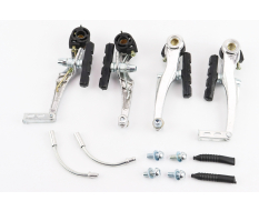Тормоз V-brake 105мм (2 колеса), алюминиевый, хром