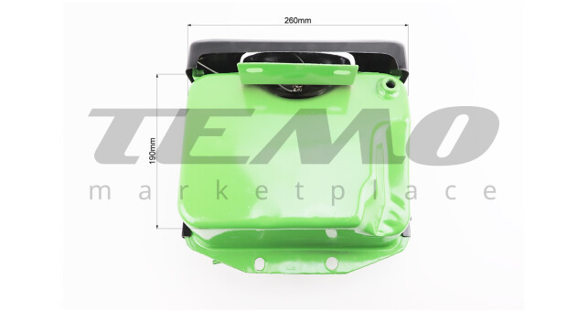 Бак паливний R175A/R180NM 260x190x165 мм виступаюча горловина отвір під шланг паливний + фара - фото 3