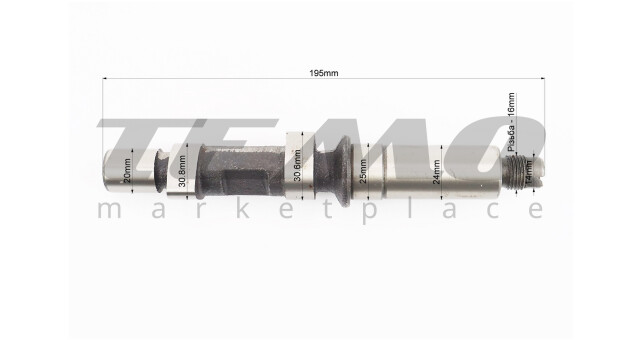 Розподільний вал під шестерню D-20mm R175A/R180NM - фото 2