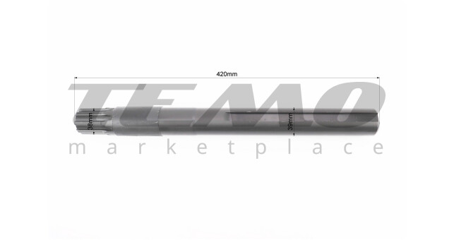 Піввісь КПП 8 шліців L-420 мм d-39 мм 101-2 - фото 2