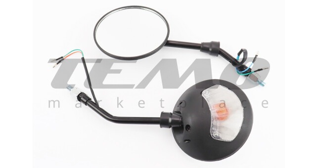 Зеркала к-кт Круглые-черные "Delta" с поворотами на черной короткой ножке, м10 - фото 1