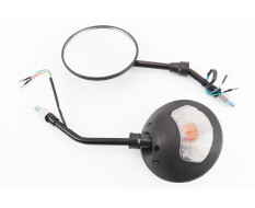 Зеркала к-кт Круглые-черные "Delta" с поворотами на черной короткой ножке, м10