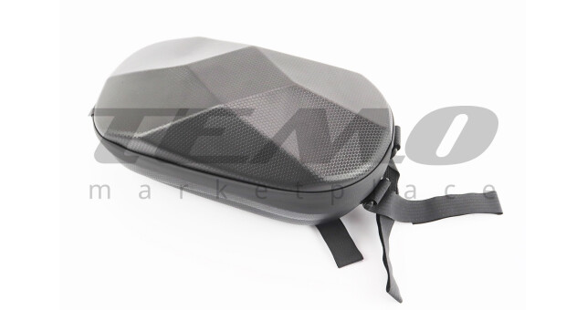 УЦІНКА Сумка на кермо електросамокату (жорсткий чохол) 300x150x125мм, кріпл. на липучці, вологозахисна, "карбон" 033 (незначне тиснення) - фото 1