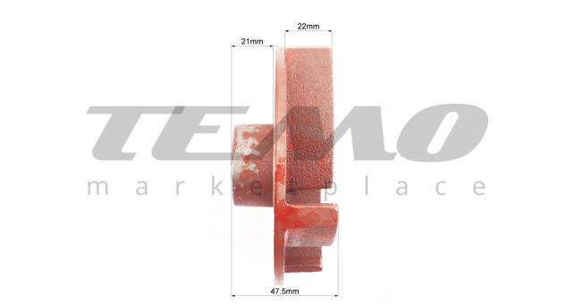 Робоче колесо (крильчатка) D-123mm, під вал d-20mm, 4 лопаті, чавун - фото 4