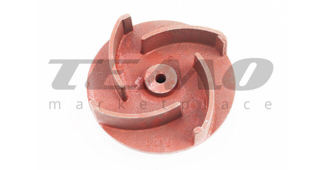 Робоче колесо (крильчатка) D-123mm, під вал d-20mm, 4 лопаті, чавун - фото 1