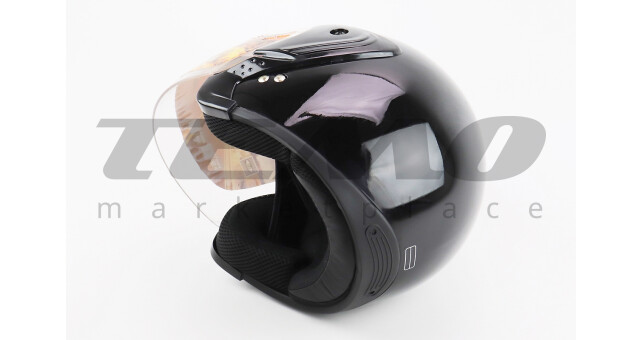 Шолом для мотоцикла FXW HF-217 M Чорний відкритий - фото 2