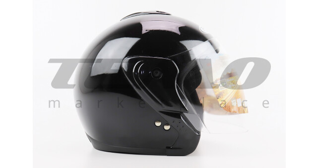 Шолом для мотоцикла FXW HF-217 M Чорний відкритий - фото 3