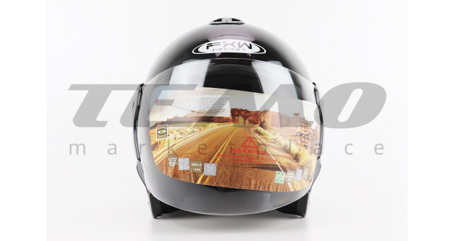 Шолом для мотоцикла FXW HF-217 M Чорний відкритий - фото 4