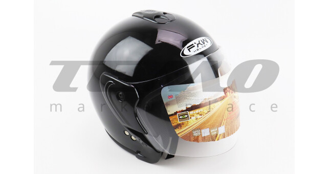 Шолом для мотоцикла FXW HF-217 M Чорний відкритий - фото 1