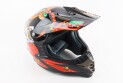 Шолом для мотоцикла  кросовий ендуро АТV XL Чорний глянець з різнокольоровим малюнком - фото 1