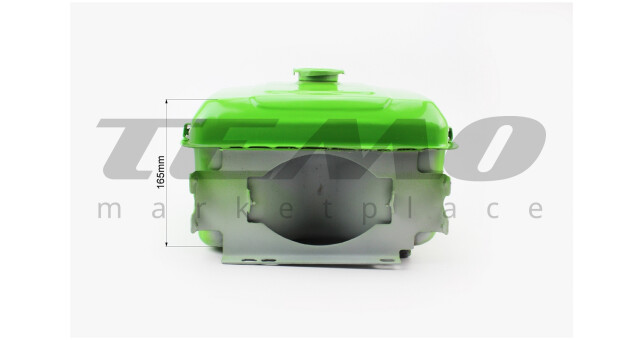 Бак топливный R190N 275x220x165 мм выступающая горловина отверстие под шланг топливный + фара - фото 3