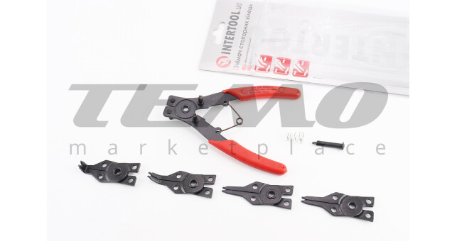 Щипцы для снятия и установки стопорных колец универсальные 4 в 1 HT-2901 - фото 1