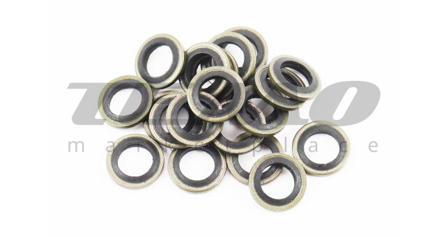 Шайба топливопровода низкого давления (прорезиненная) 8х13,5х2, к-кт 20шт - фото 1