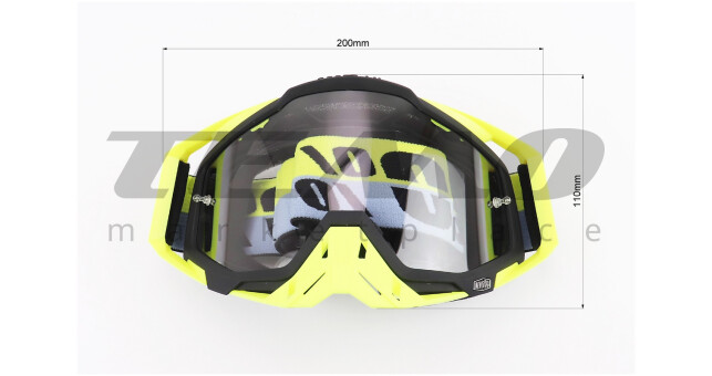 Очки кроссовые/эндуро/АТV, желто-черные (прозрачное стекло) - фото 4