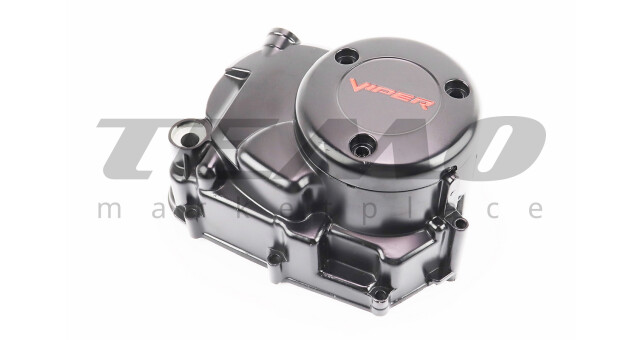 Кришка двигуна права (де щуп) 110cc автомат, ЧОРНА матова - фото 1