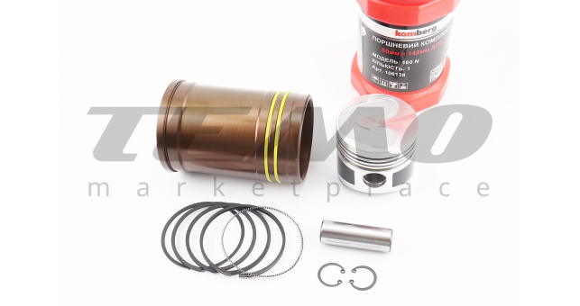 Поршнева R180NM к-кт, поршень 80mm STD (форкамера &quot;Підкова&quot;) +гільза +манжети, тефлонове покриття - фото 1