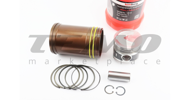 Поршнева R190N к-кт, поршень 90mm STD (форкамера &quot;Підкова&quot;) +гільза +манжети, тефлонове покриття - фото 1