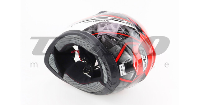 Шлем для мотоцикла интеграл ZEUS ZS-811 M Красный глянец с белым рисунком закрытый - фото 2