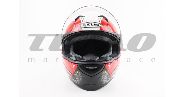 Шлем для мотоцикла интеграл ZEUS ZS-811 M Красный глянец с белым рисунком закрытый - фото 5