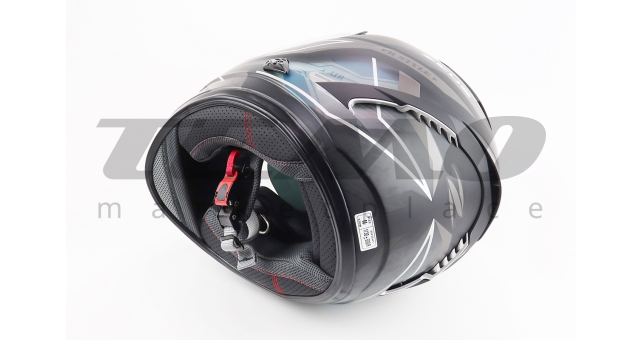 Шолом для мотоцикла інтеграл ZEUS ZS-806F Solid M Чорний матовий з малюнком закритий + відкидні окуляри - фото 2