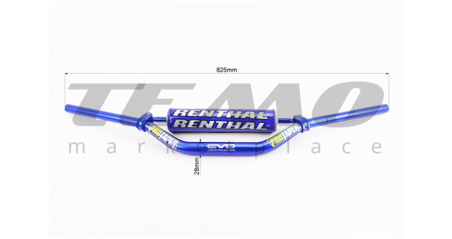 Руль PROTAPER d-28 мм L-805 мм с буфером синий - фото 2